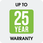 Up to 25 year warranty icon